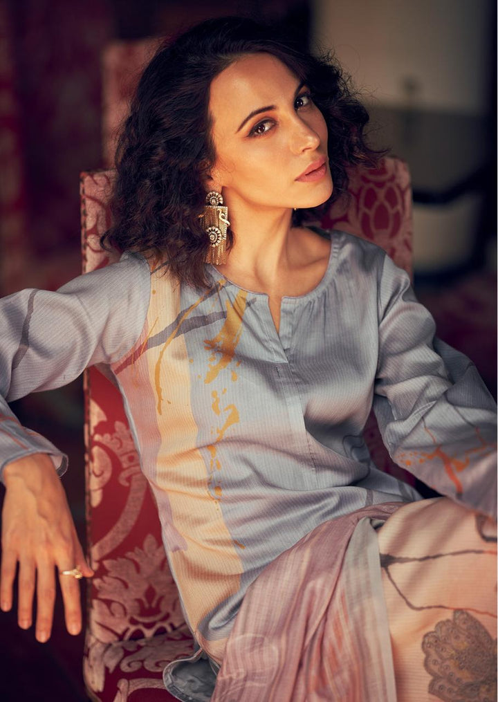 44430 - Printed Cotton Embroidered Suit With Cotton Duppatta
