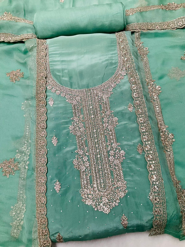 Crepe Embroidered Unstitched Suit -45543