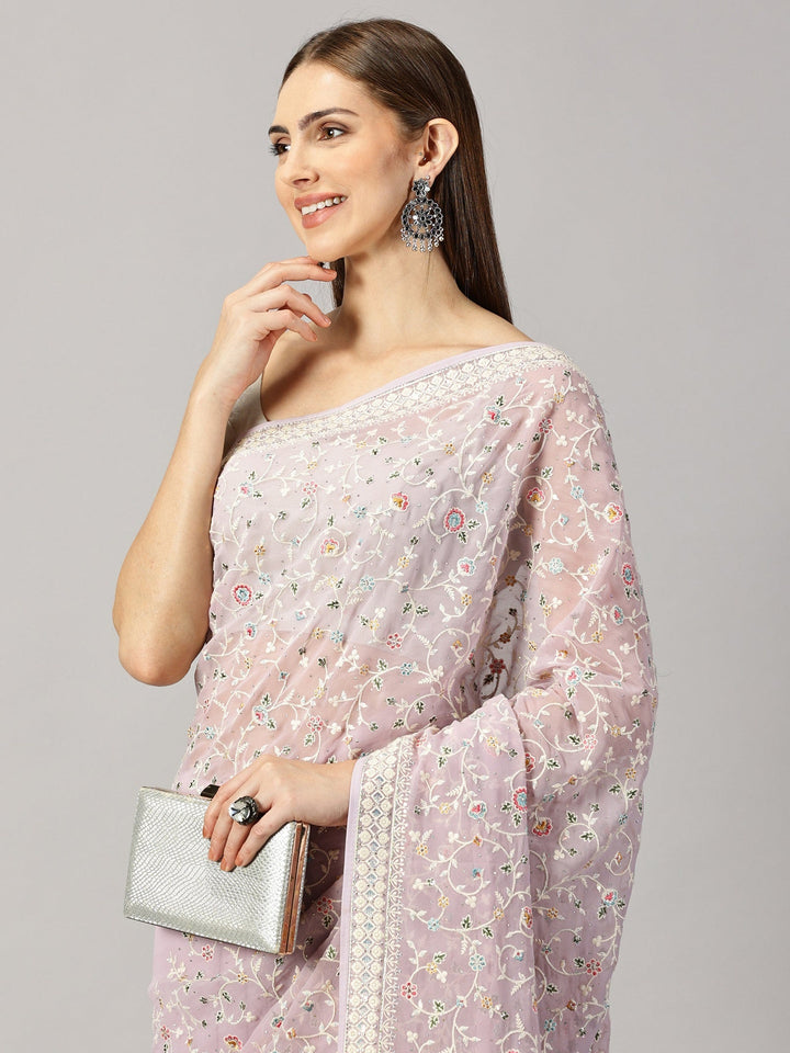 Padmavati - Georgette Thread Embroidered Saree (33819)