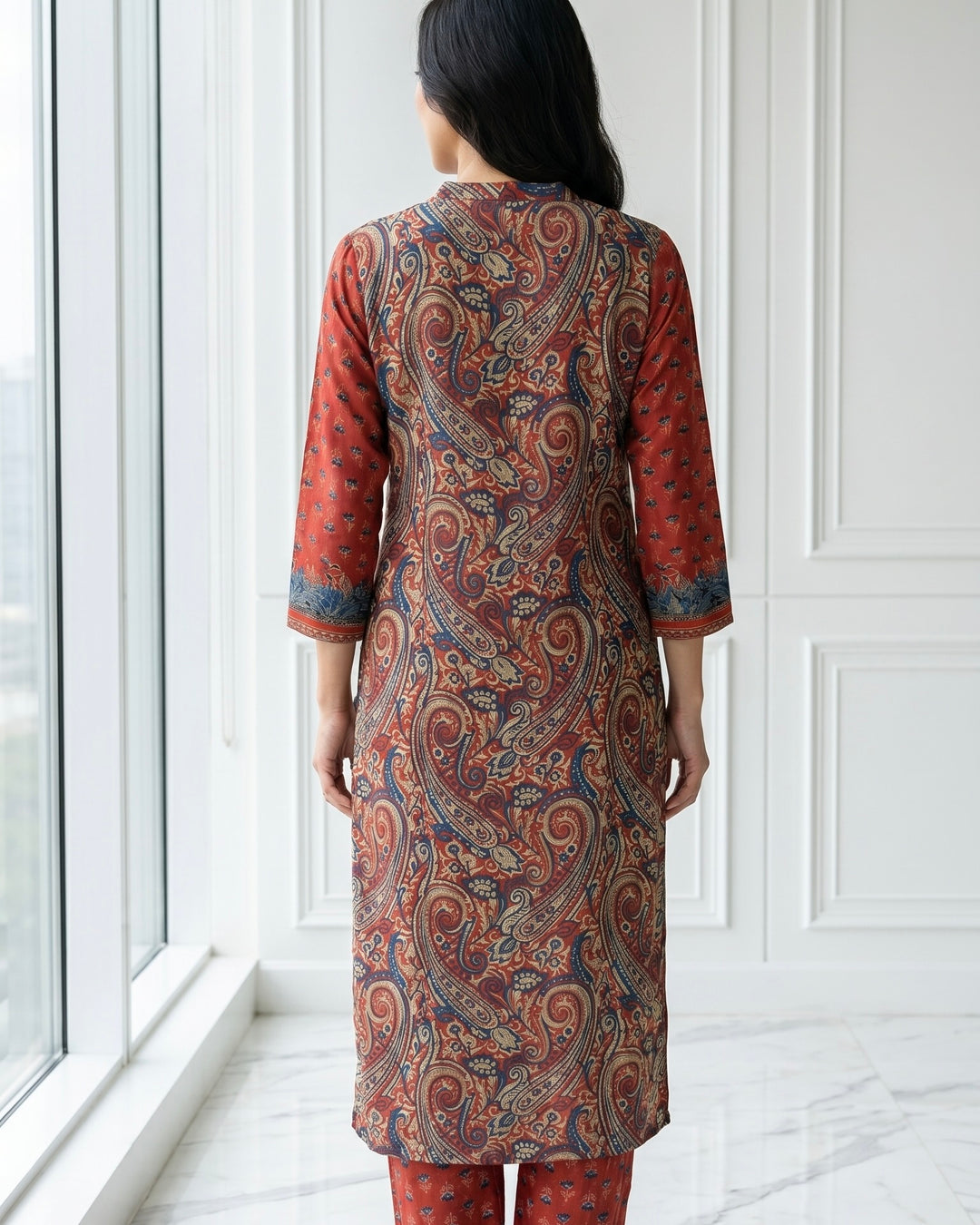 Maroon Muslin Embroidered Palazzo for Festive Elegance (40580)