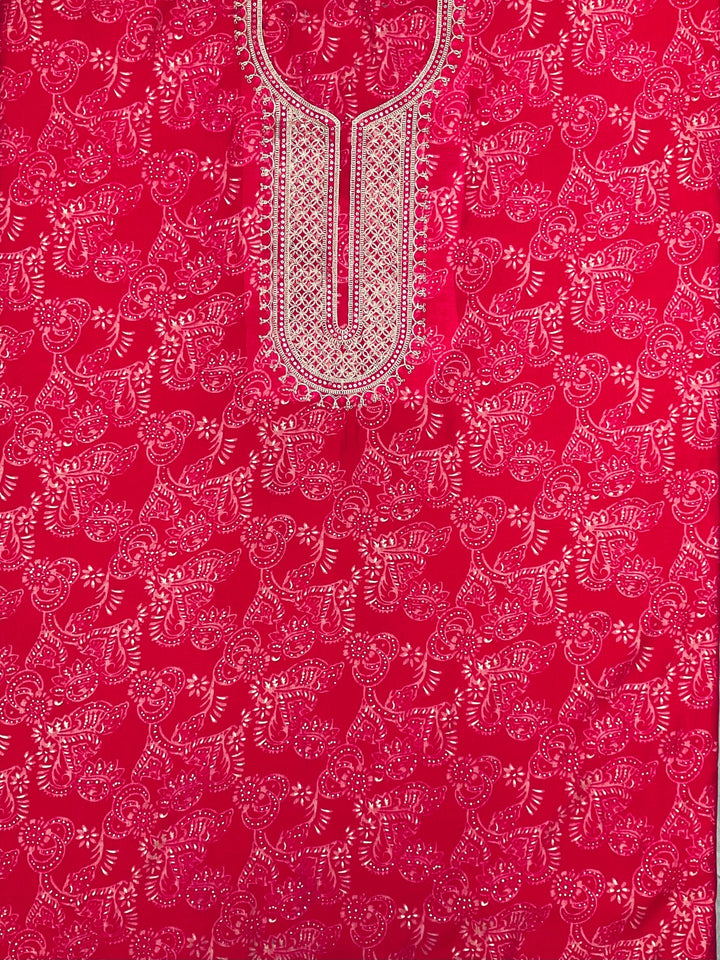 Chanderi Silk Embroidered Unstiched Suit (46928)