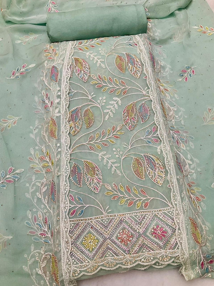 Organza Embroidered Unstiched Suit (45344)