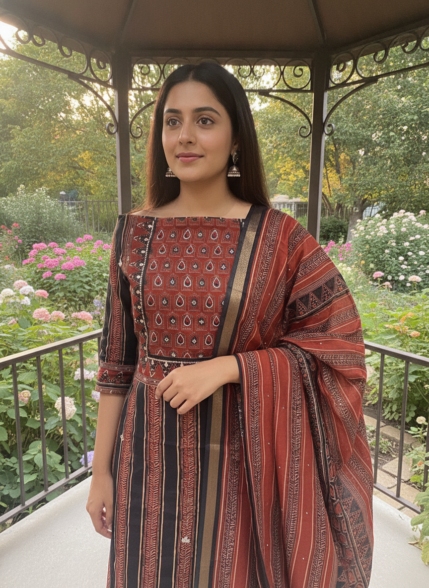 Embroidered Black Cotton for Effortless Elegance (58082)