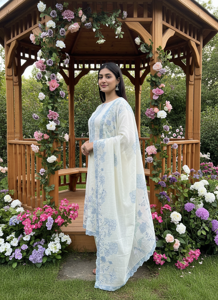 Embroidered Cream Linen for Effortless Elegance (55143)