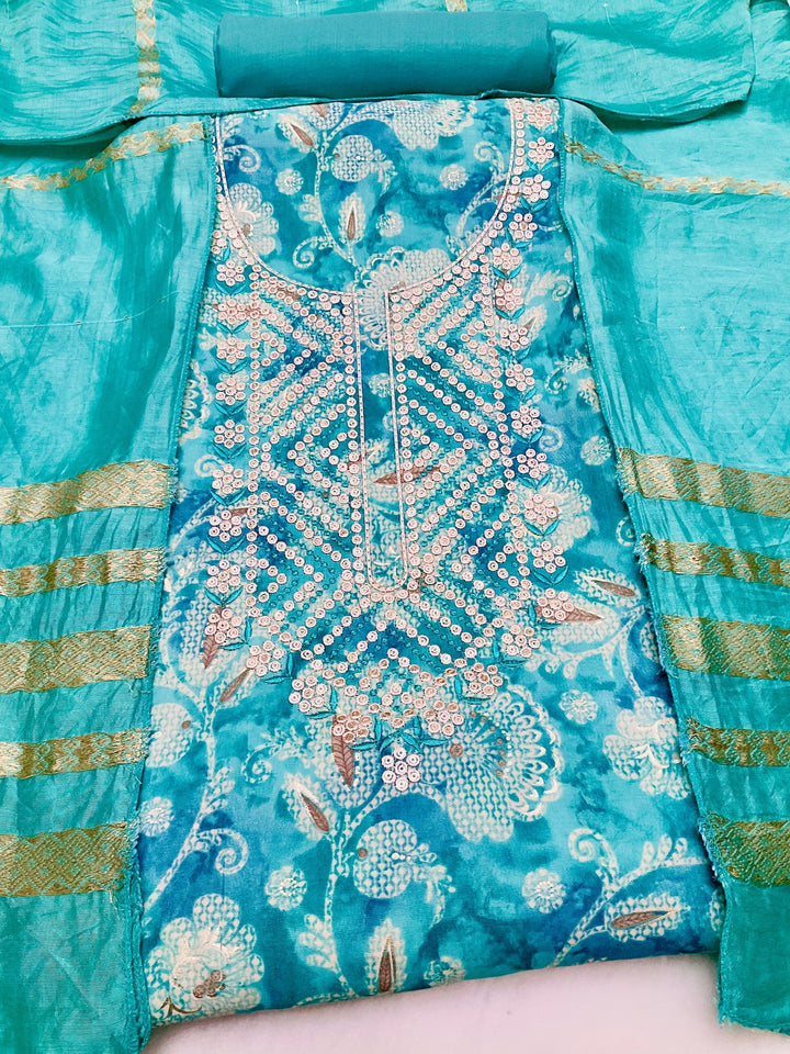 Muslin Embroidered Unstiched Suit (46936)
