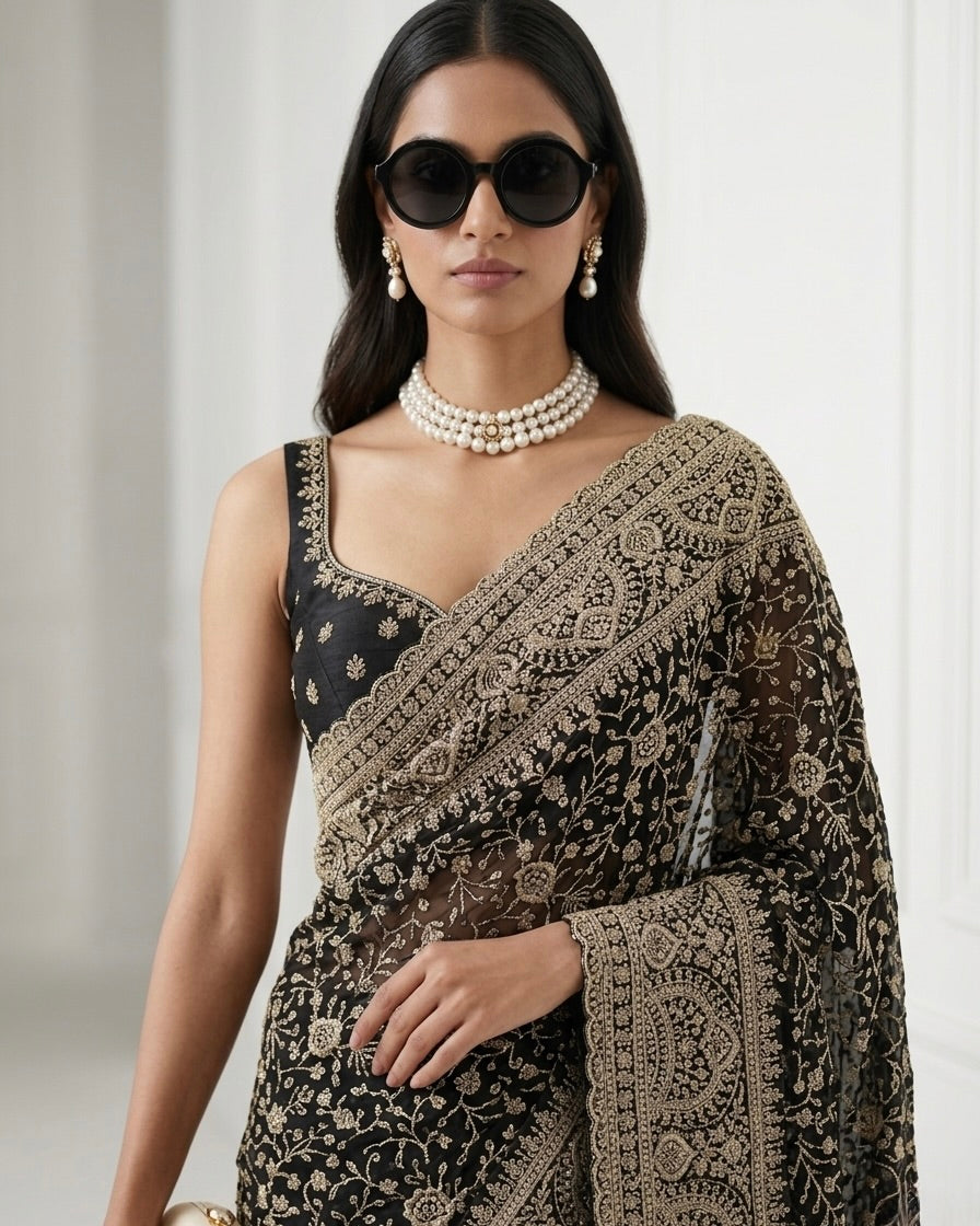 Embroidered Georgette Festive Saree Collection (46725)