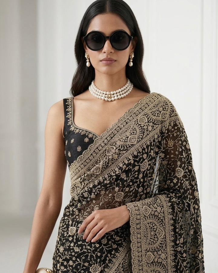 Embroidered Georgette Festive Saree Collection (46725)