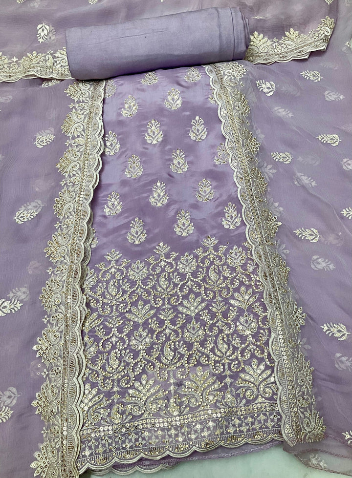 Upada Silk Embroidered Unstitched Salwar Suit (45346)