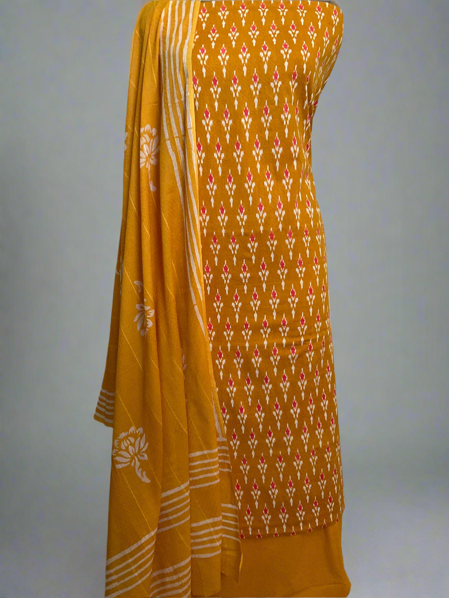 Batik Cotton With Cotton Duppatta Unstitched Salwar Suit