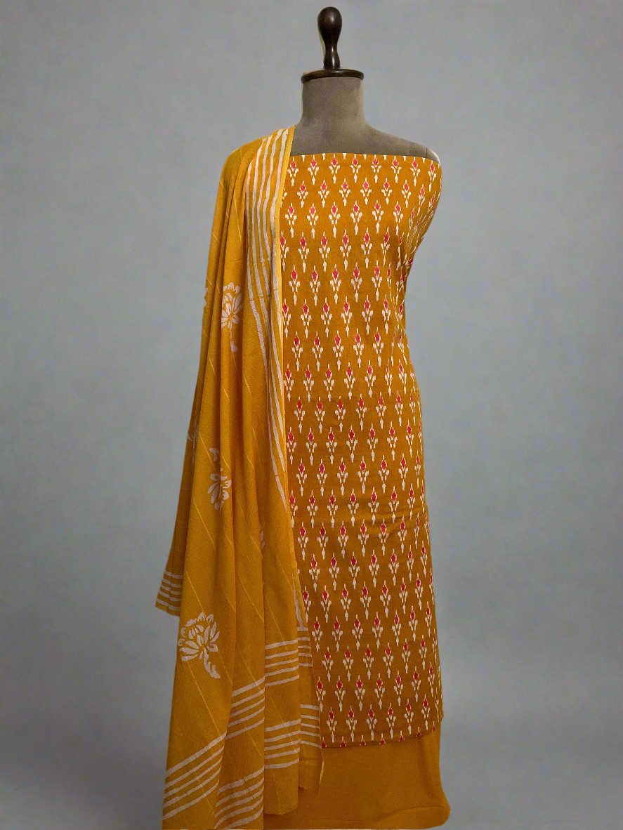 Batik Cotton With Cotton Duppatta Unstitched Salwar Suit