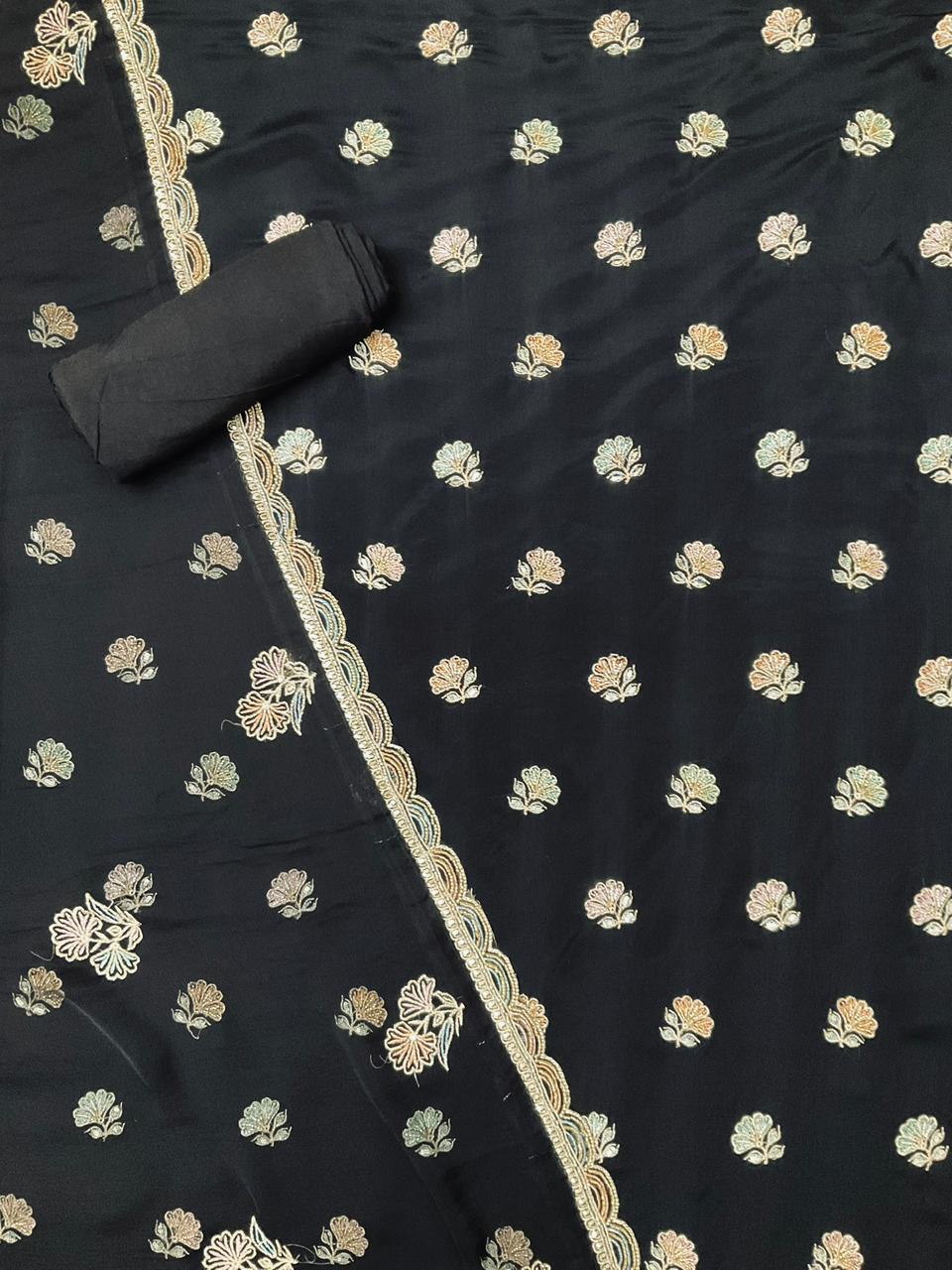 Chinnon Embroidered Unstiched Suit (45465)