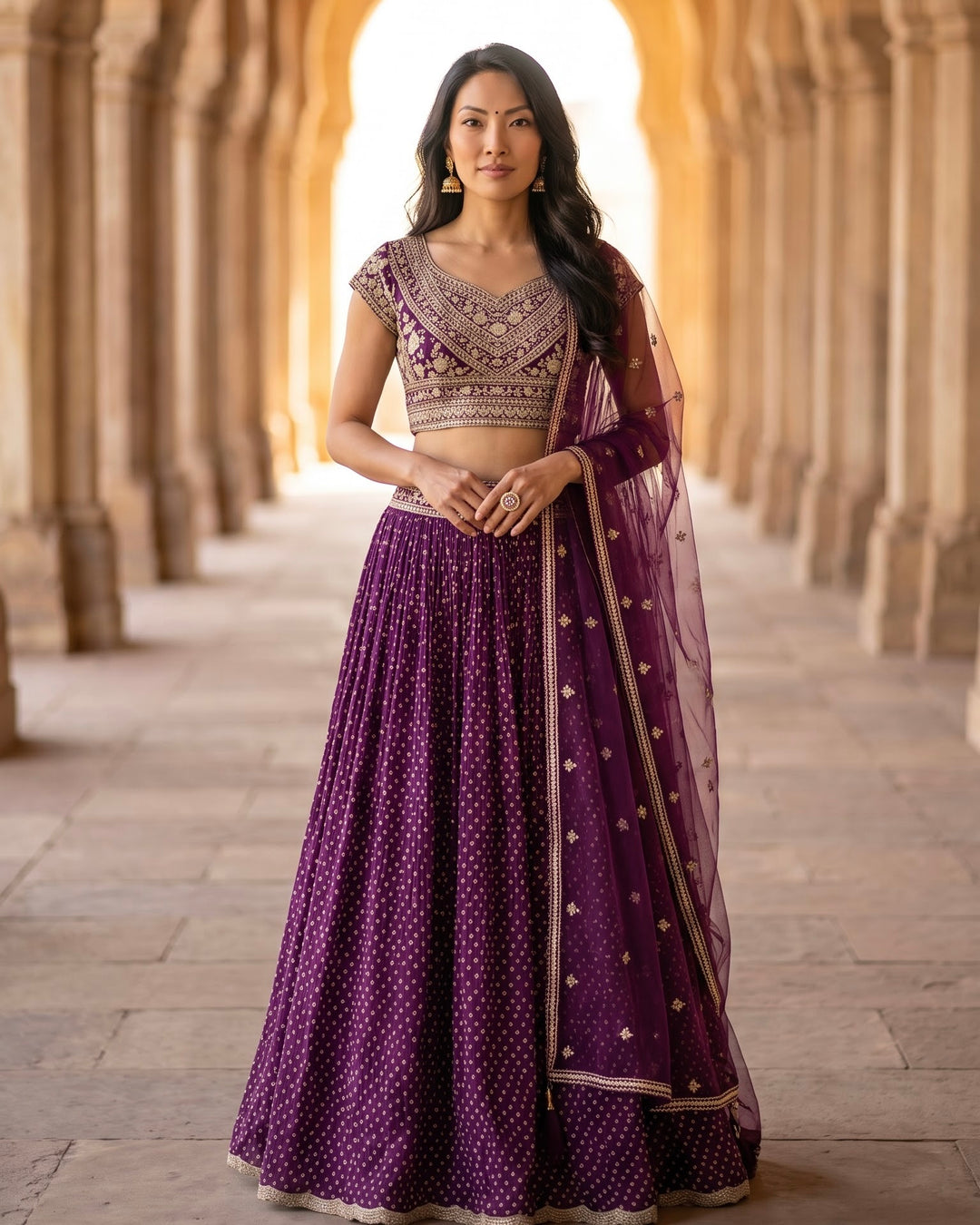 Embroidered Georgette Festive Ready Lehenga (44115)