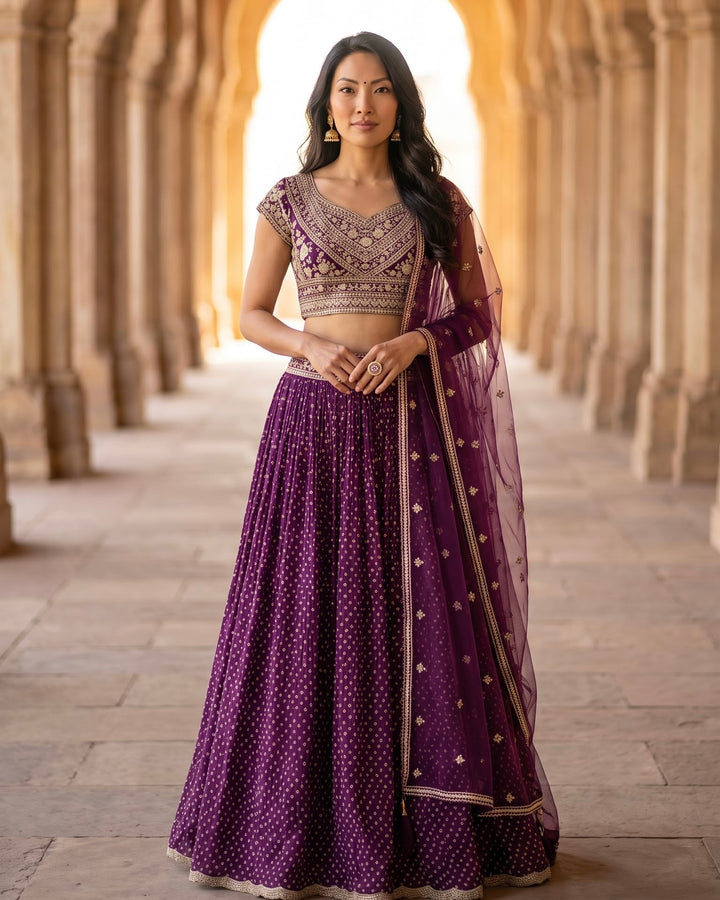 Embroidered Georgette Festive Ready Lehenga (44115)