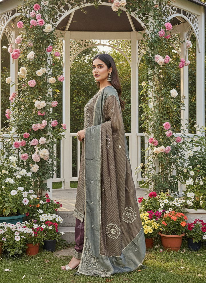 Embroidered Organza Festive Unstitched Ensemble (59458)