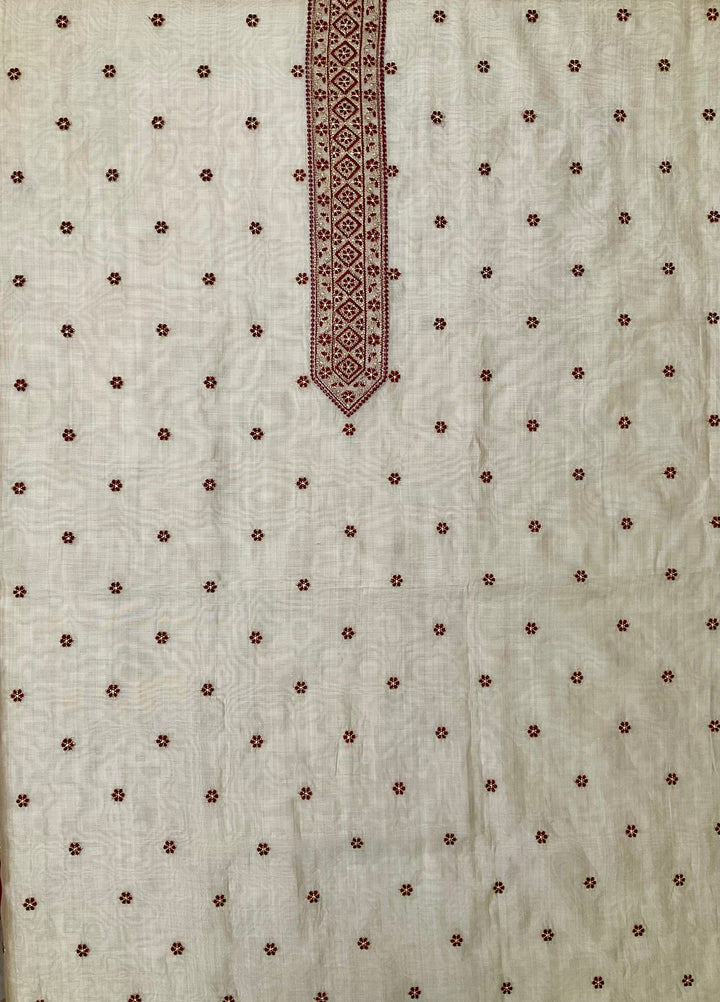 Chanderi Embroidered Unstitched Suit (45329)