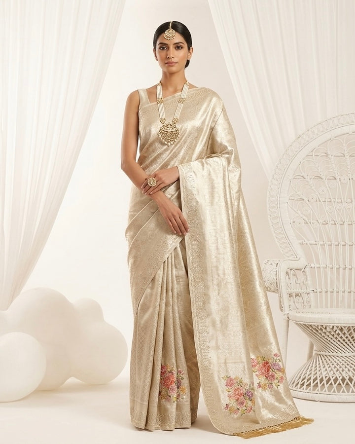 Heritage Gold Silk Embroidered Masterpiece (54868)