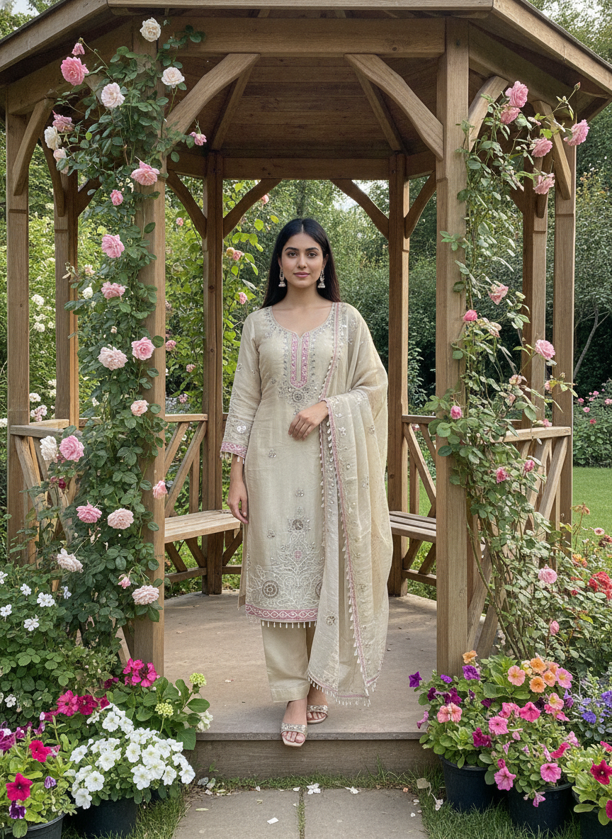 Embroidered Organza Festive Unstitched Ensemble (59464)