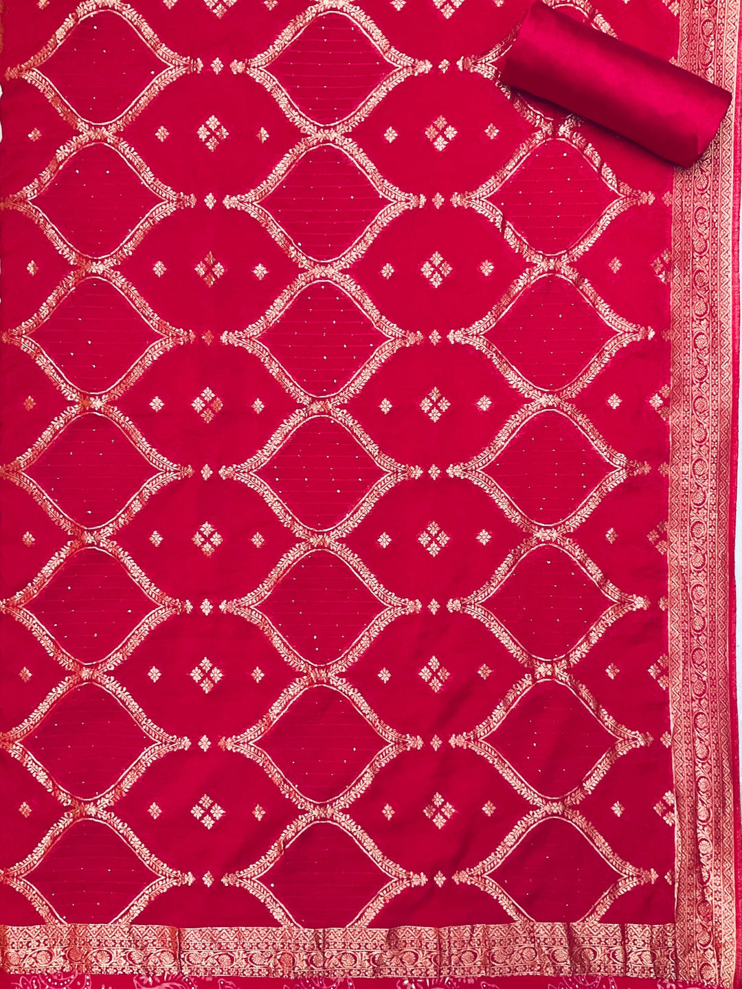 Chanderi Silk Embroidered Unstiched Suit (46928)