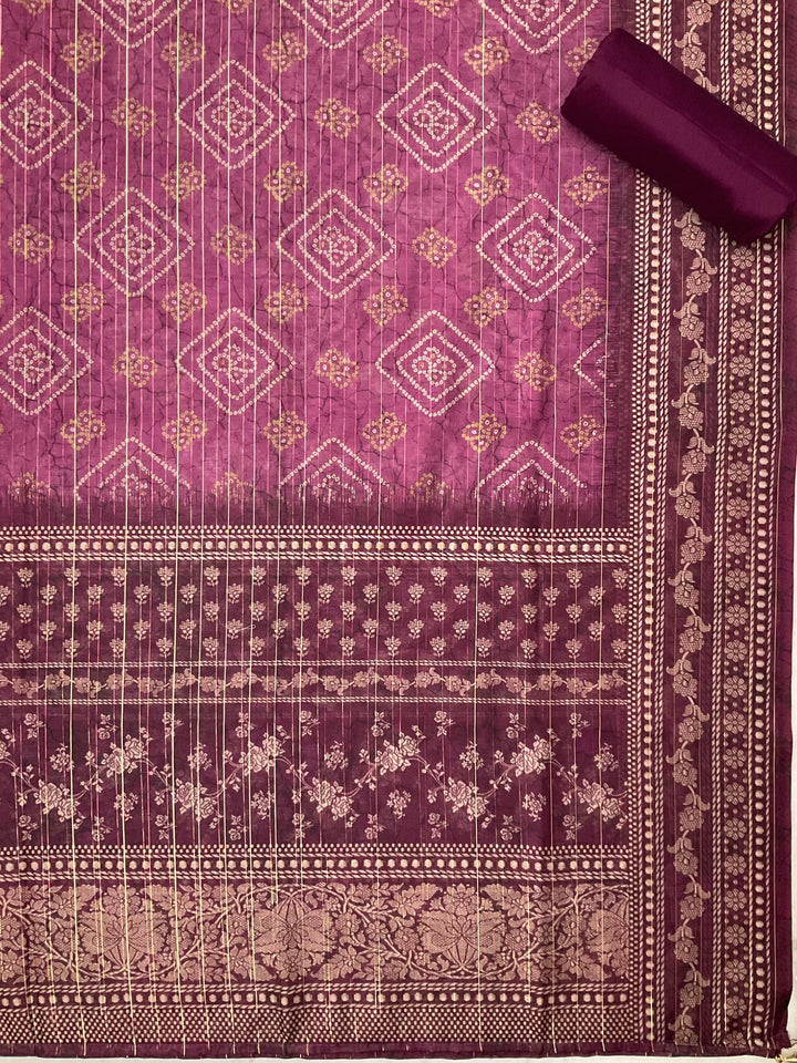 Chanderi Silk Embroidered Unstiched Suit (46921)