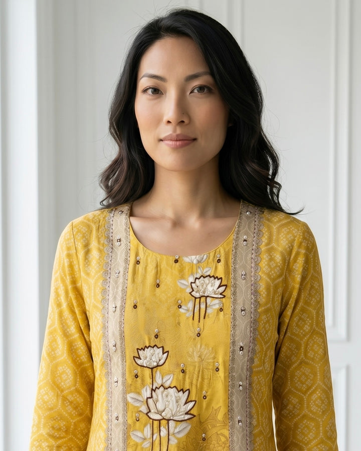 Embroidered Yellow Tissue Festive Elegance (49667)