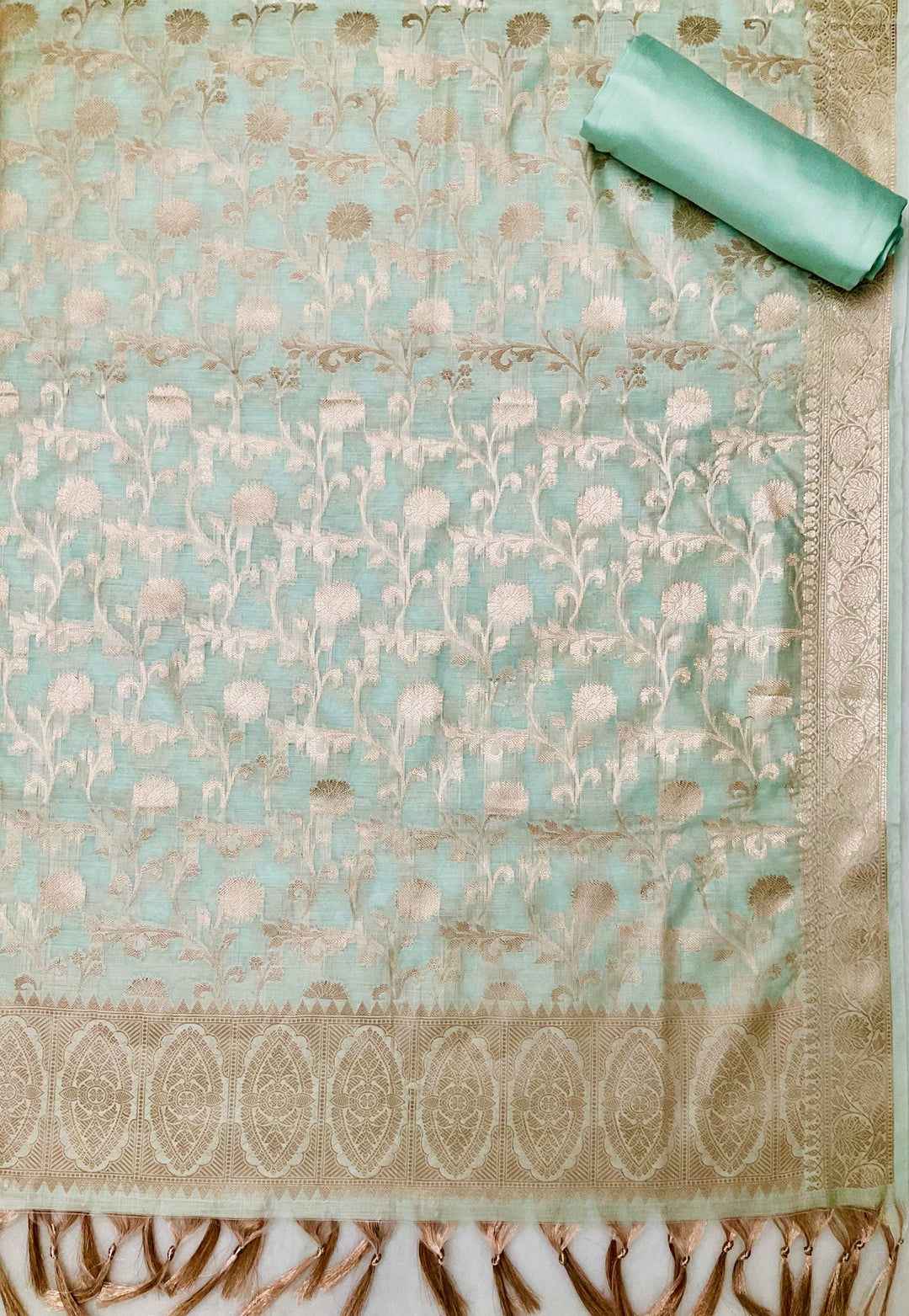 Woven Chanderi Silk Embroidered Unstiched Suit (46185)