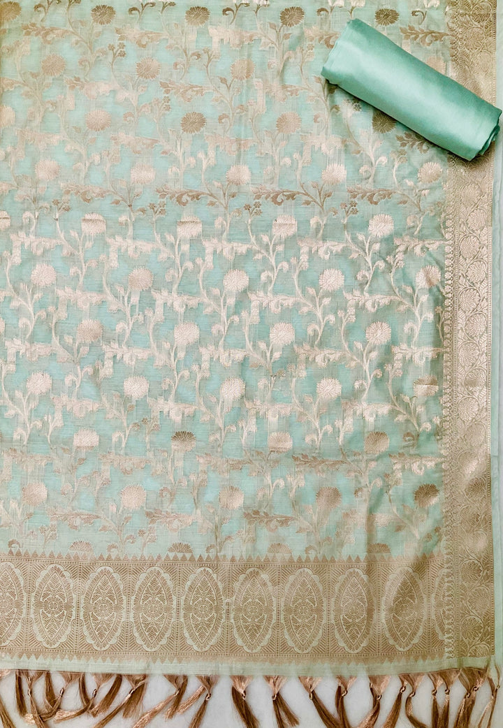 Woven Chanderi Silk Embroidered Unstiched Suit (46185)