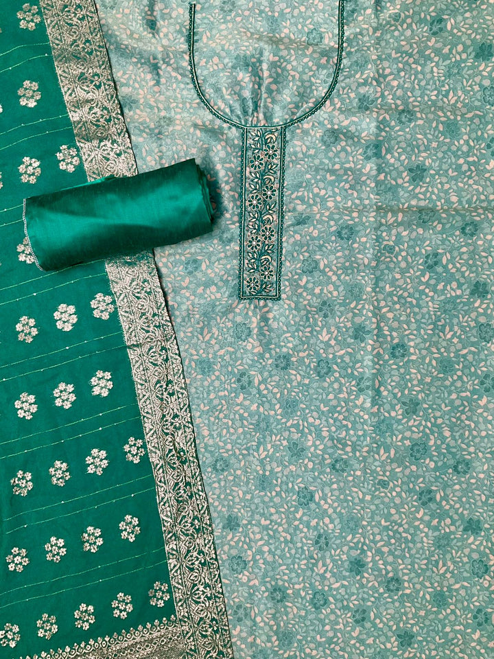 Chanderi Embroidered Unstiched Suit (45335)