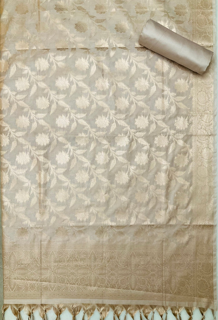 Woven Chanderi Silk Embroidered Unstiched Suit (46185)