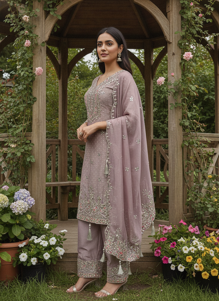 Embroidered Organza Festive Unstitched Ensemble (59452)