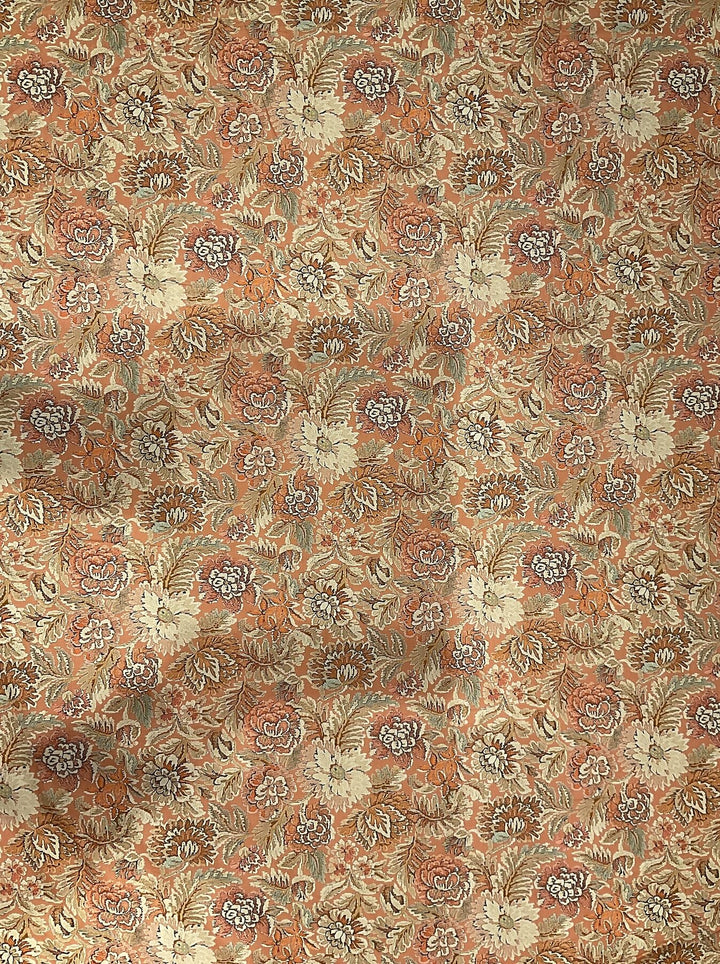 Peach Cotton Lawn All-Over Printed Fabric (54299)