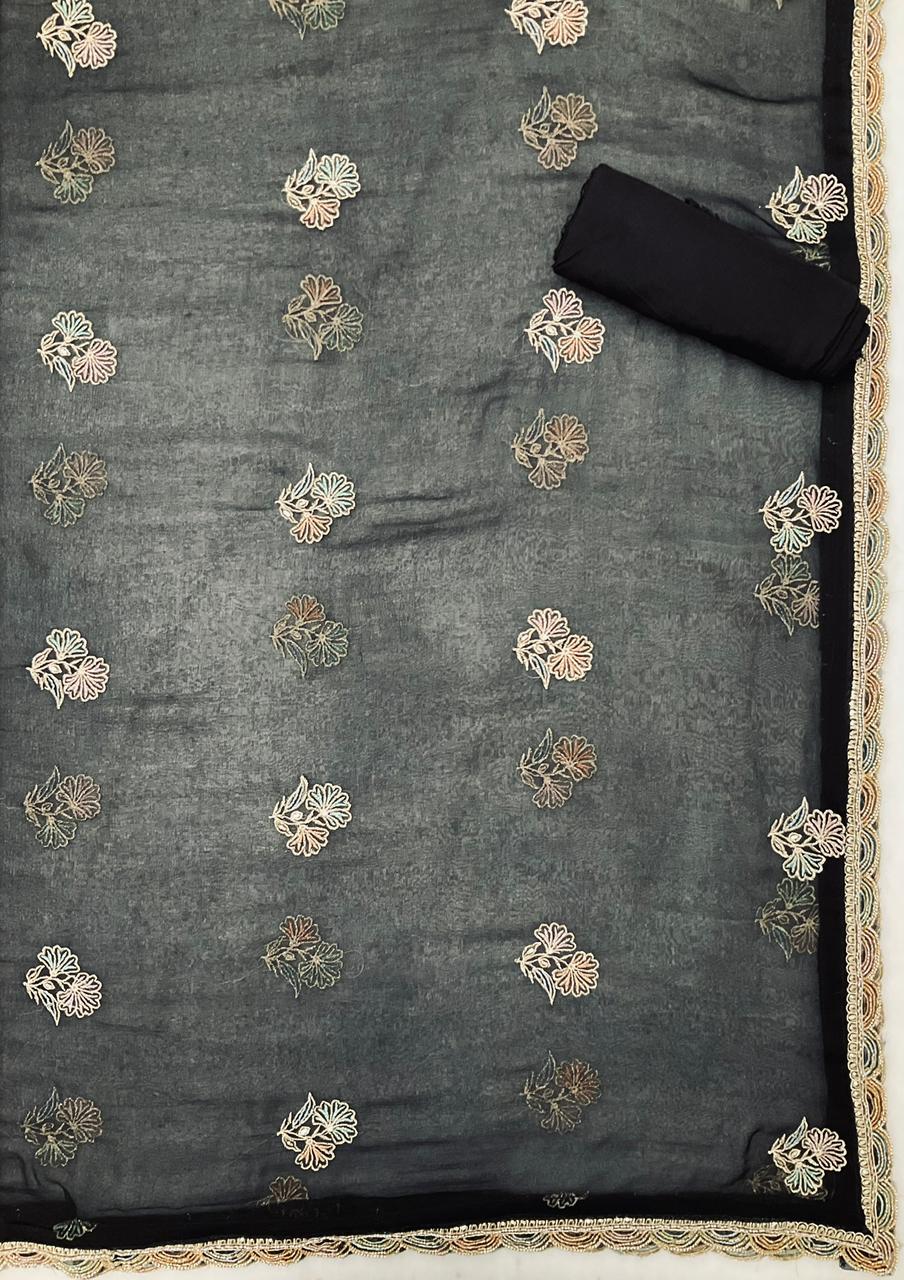 Chinnon Embroidered Unstiched Suit (45465)