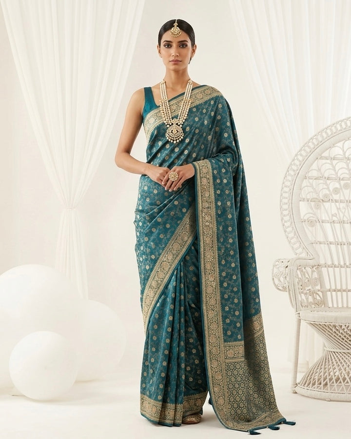 Heritage Grey Silk Embroidered Masterpiece (54903)